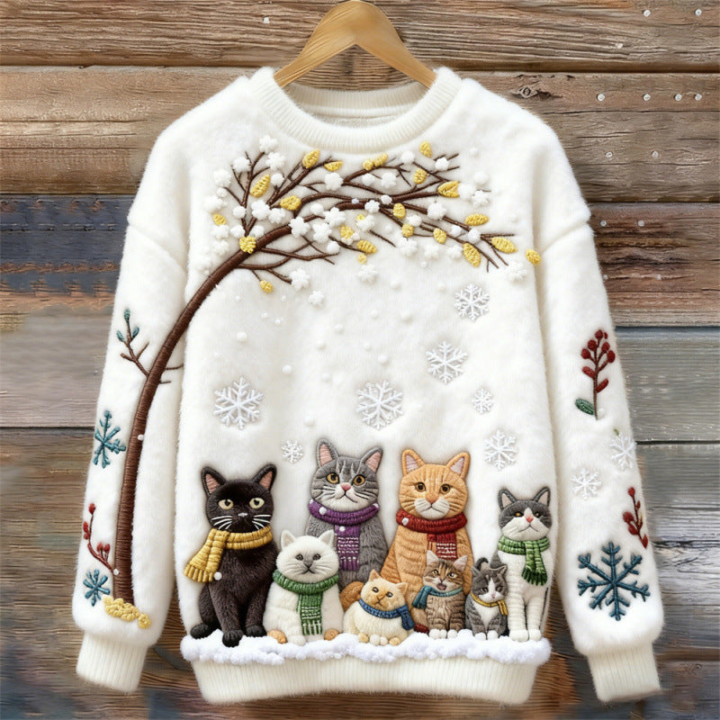 Cross-border Women's Clothing Amazon Independent Station Autumn And Winter Christmas Cute Hooded Sweatshirt Flannel Women's Long-sleeved Shirt