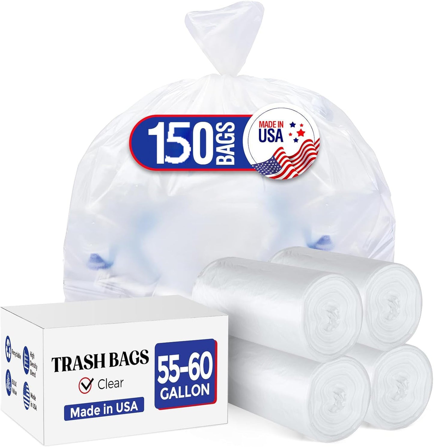 55-60 Gallon Trash Bags 150 Count 0.7Mil Wholesale