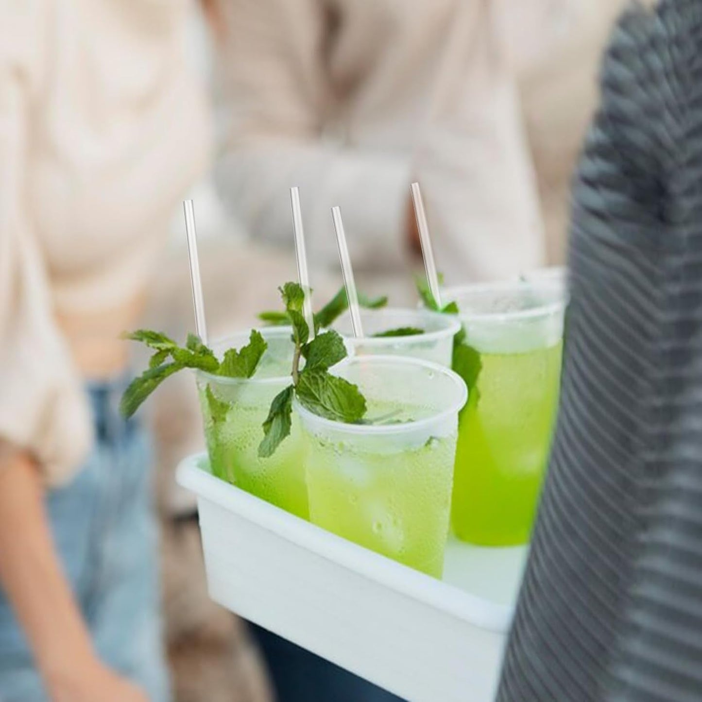 10.2"X0.23” dividually Wrapped Clear Plastic Straws 3000PCS