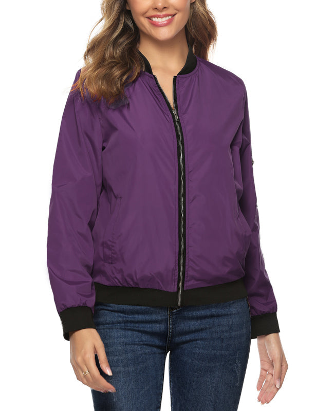 Ladies Casual Fashion Zip Jacket Jacket