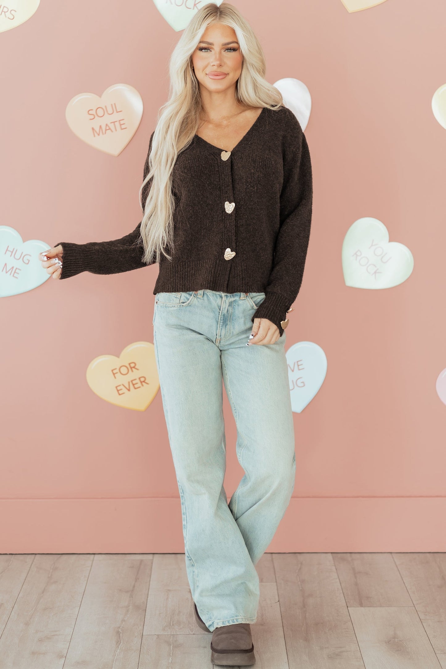 Kassidy Heart Metal Cardigan Sweater