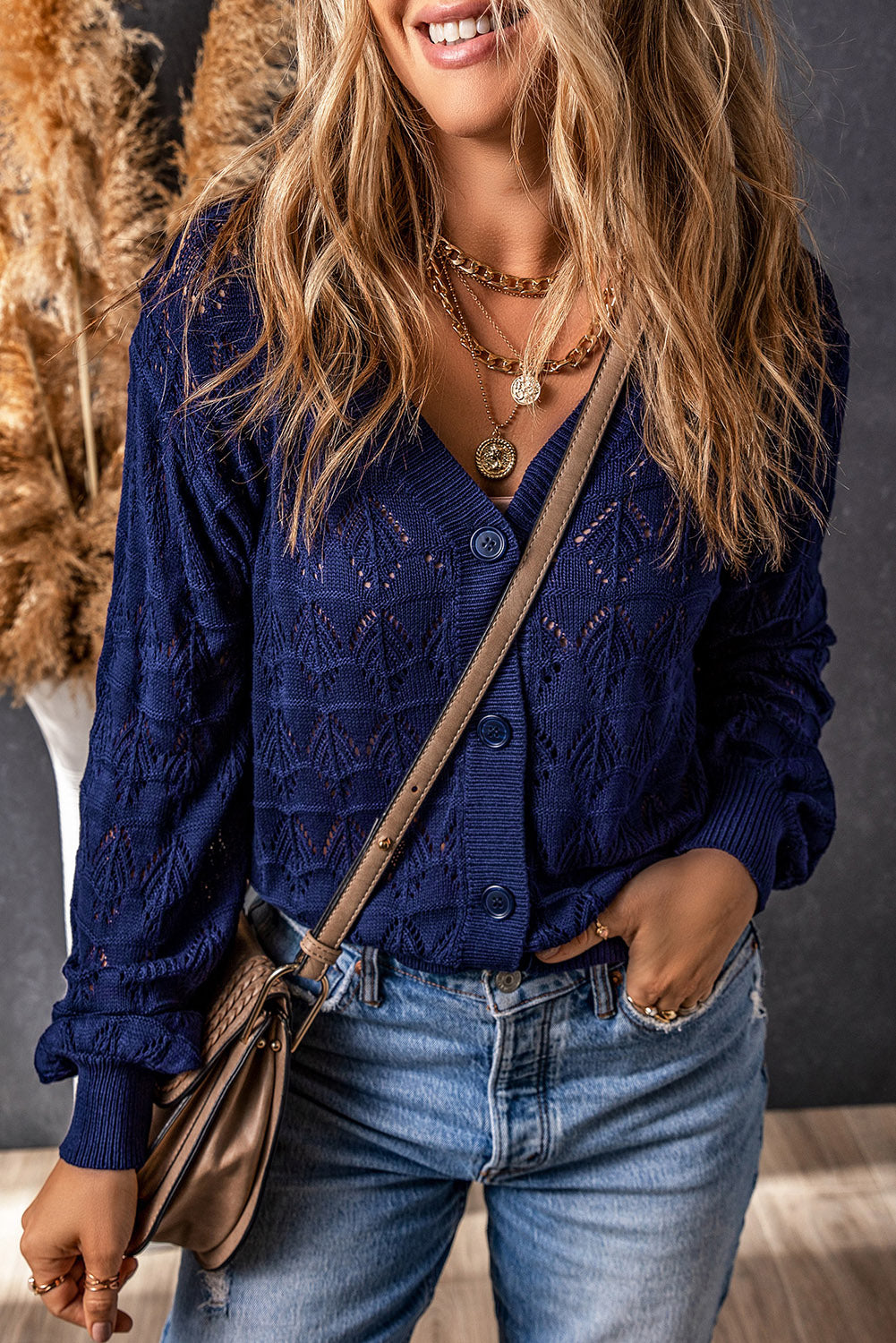 Scarlet Lightweight Front Crochet Cardigan