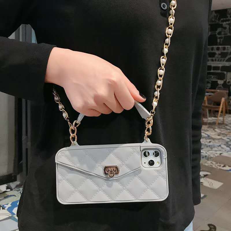 Compatible with Apple , Chain Diagonal Silicone Coin Purse Phone Case