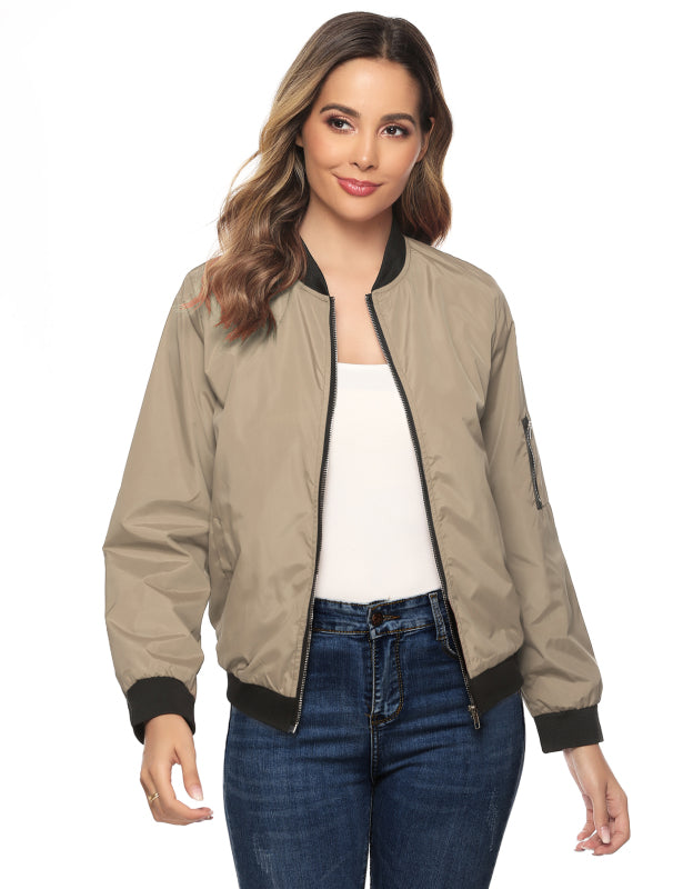 Ladies Casual Fashion Zip Jacket Jacket