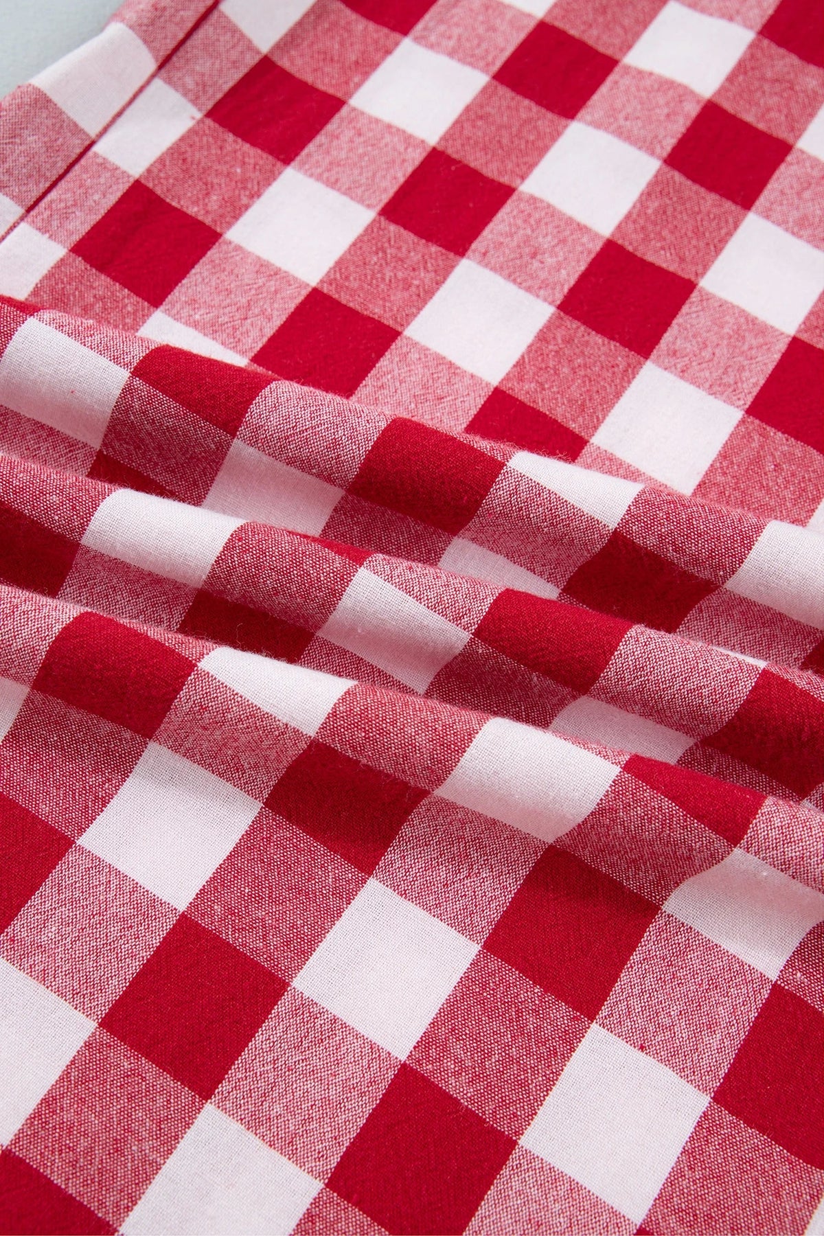 Gingham Drawstring High Waist Wide Leg Pants