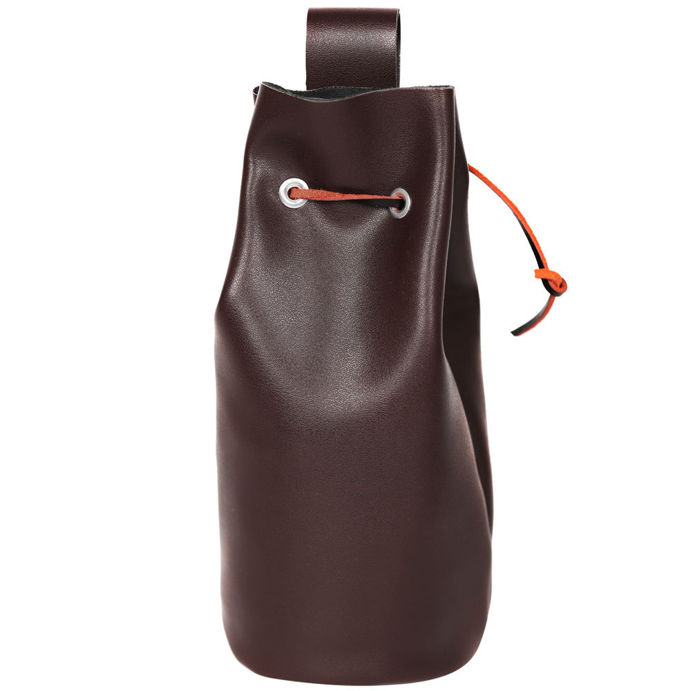Cowhide Drawstring Leather Handmade Coin Purse