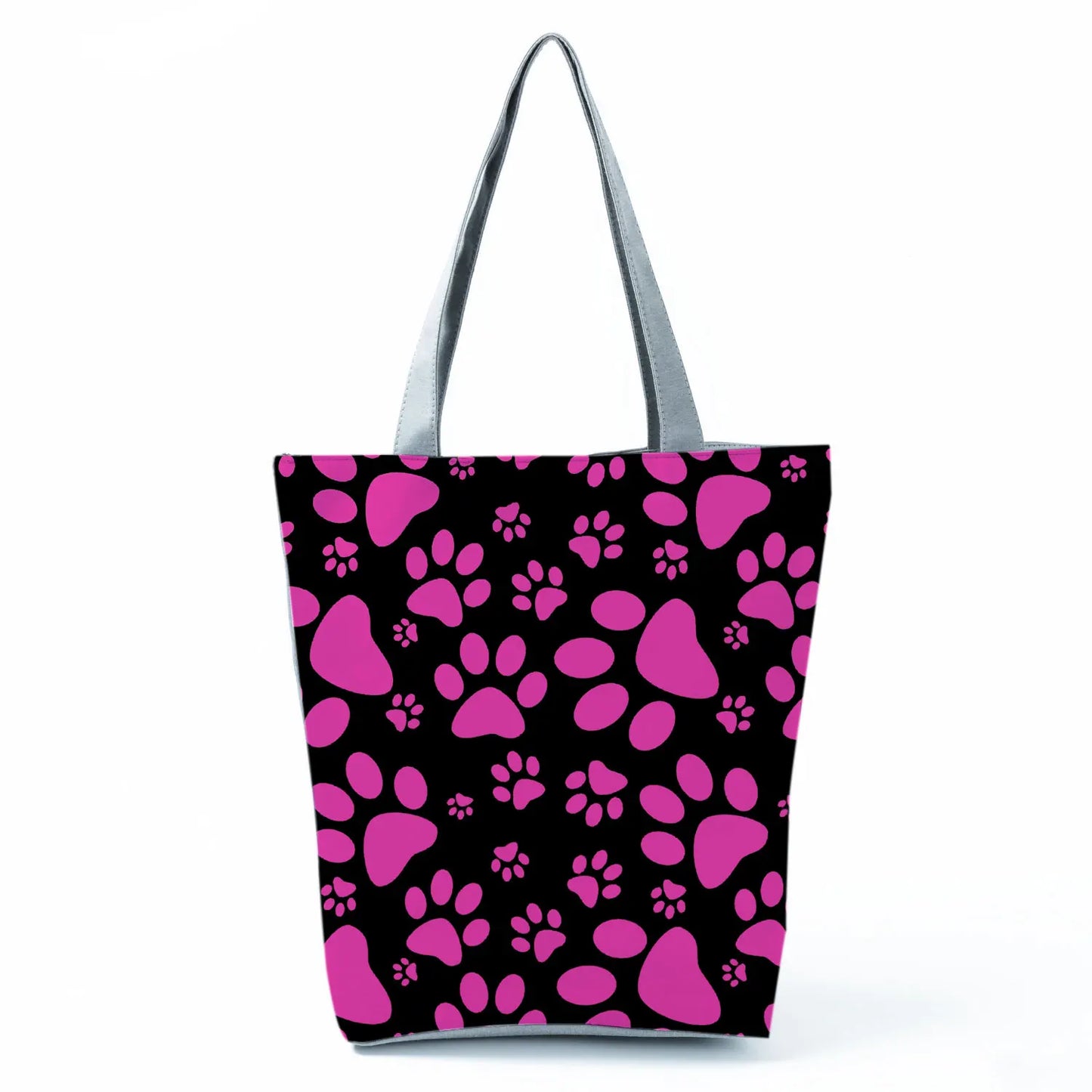 High Capacity Fashion Custom Gift Shoulder Bag Funny Shopping Bags Dog Paw Printed Beach Women's Tote Bag Eco Portable Handbags