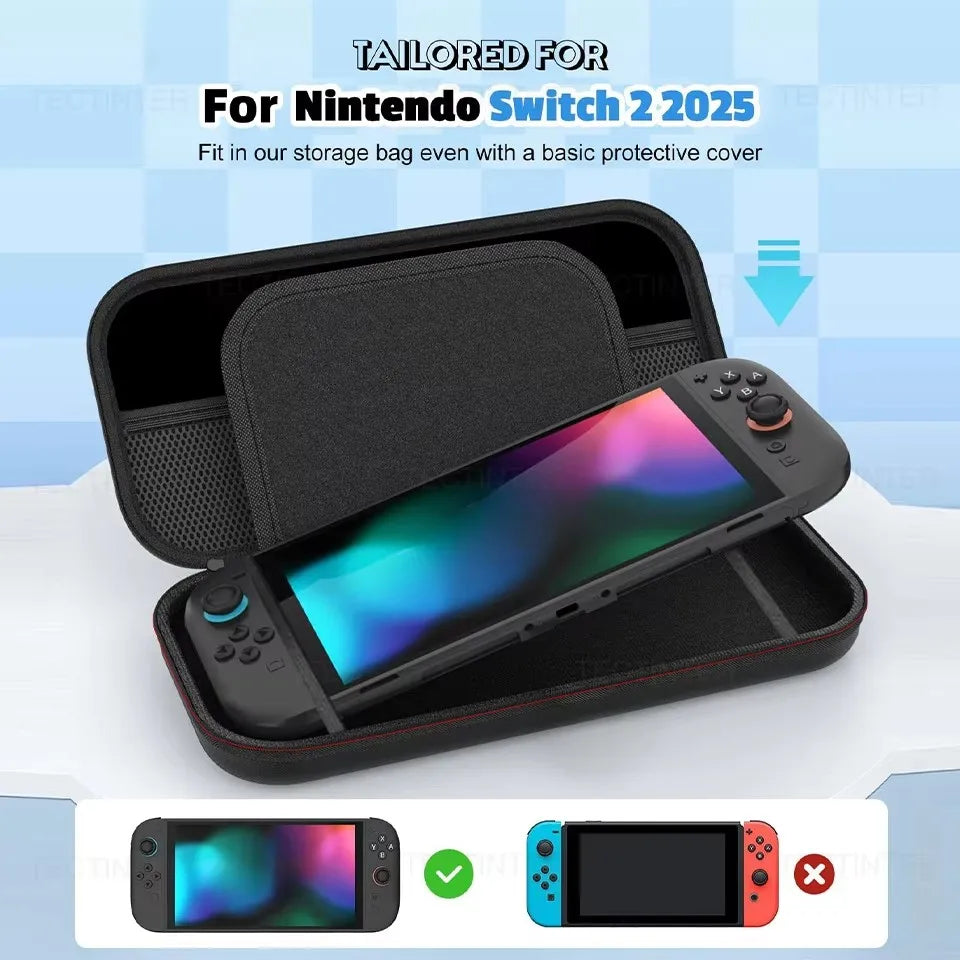 Travel Carrying Case For NS Switch 2 Console EVA Hard Shell Shockproof Storage Bag Protective Bag Pouch for Switch 2 Accessories