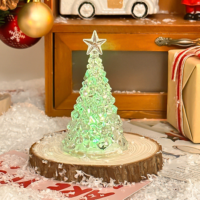 Christmas Star Tree Night Light LED Room Decoration Iceberg Atmosphere Light Children's Christmas Gift Desktop Ornament