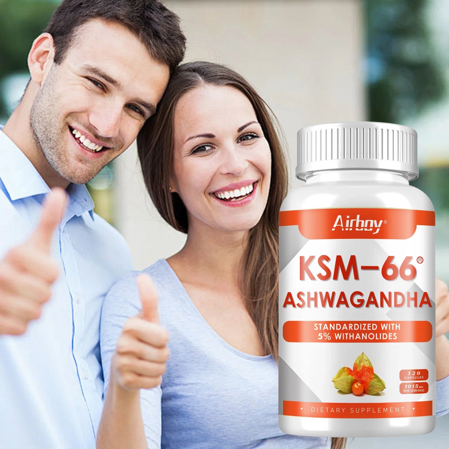 KSM-66 Ashwagandha Root Extract - Stress Support, Mood Soothing, Focuses Energy and Vitality, Replenishes Energy - 120 Capsules