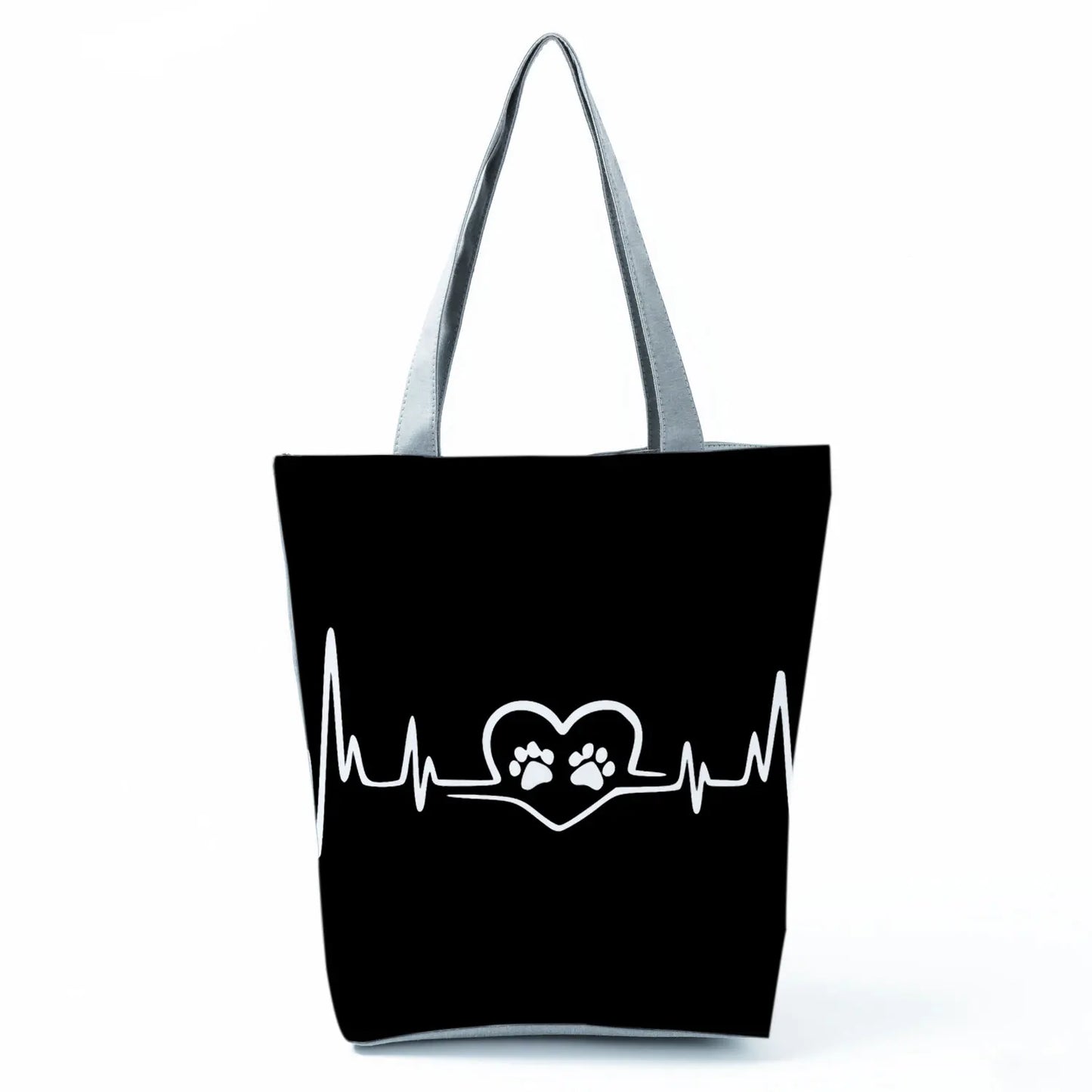 High Capacity Fashion Custom Gift Shoulder Bag Funny Shopping Bags Dog Paw Printed Beach Women's Tote Bag Eco Portable Handbags
