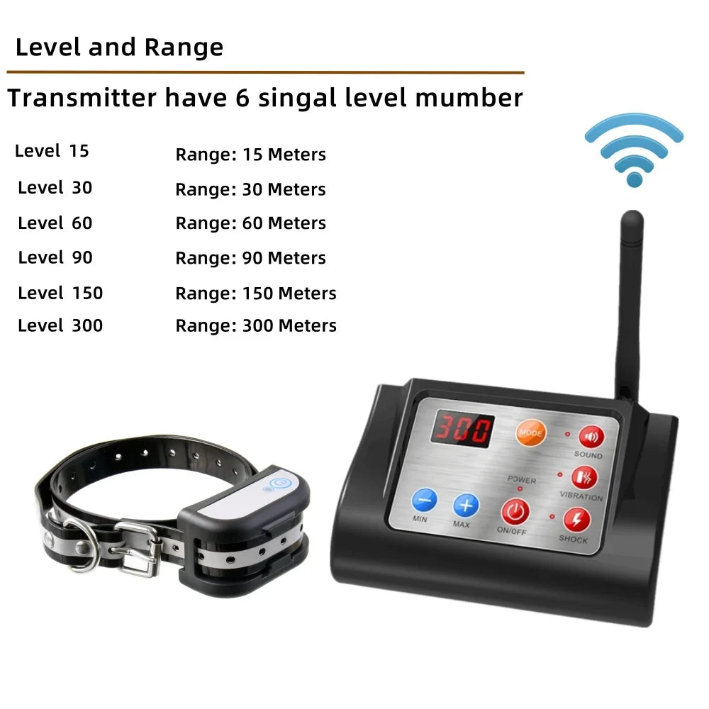 For 1/2/3 Dogs Pet Fence System With Remote for Dog Training Collar in Electronic 2 in 1 Wireless  within 300 meters Range