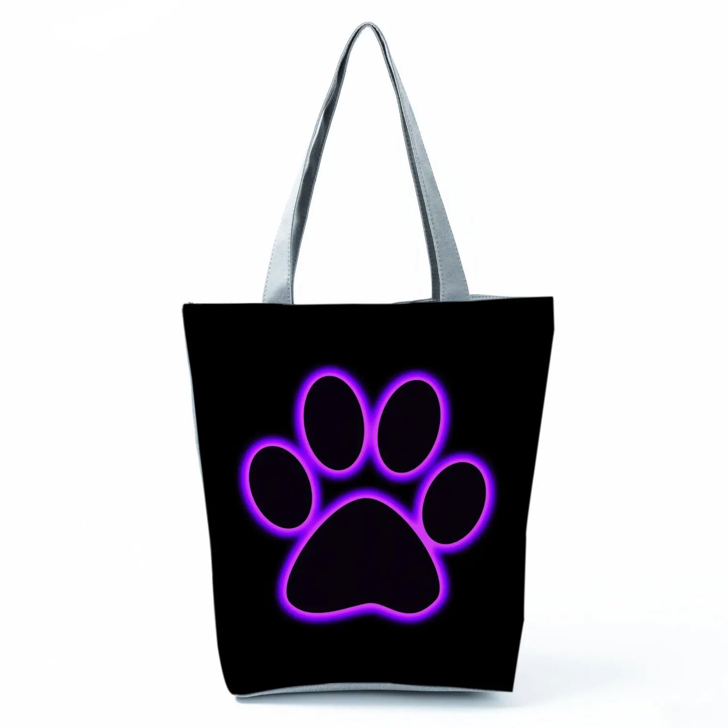 High Capacity Fashion Custom Gift Shoulder Bag Funny Shopping Bags Dog Paw Printed Beach Women's Tote Bag Eco Portable Handbags