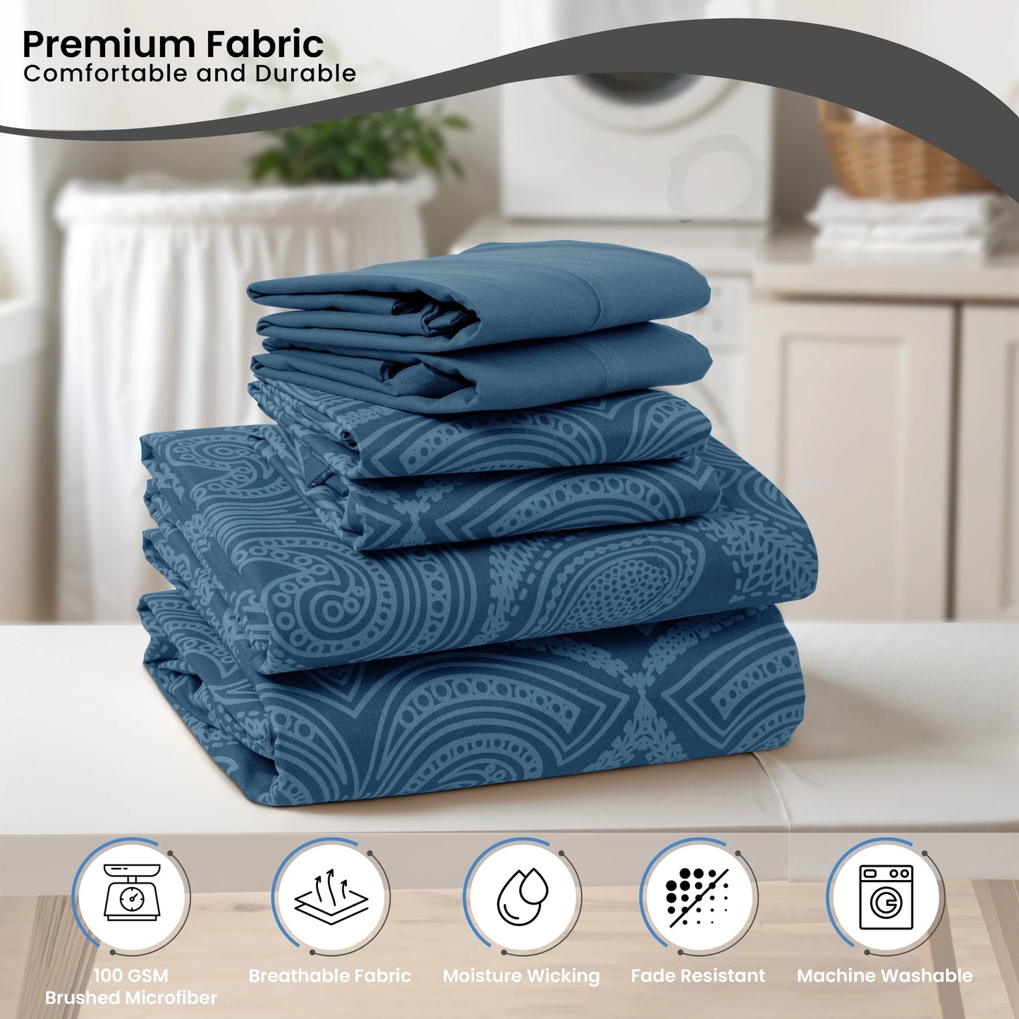 Lux Decor 6Pc Paisley Sheet Set