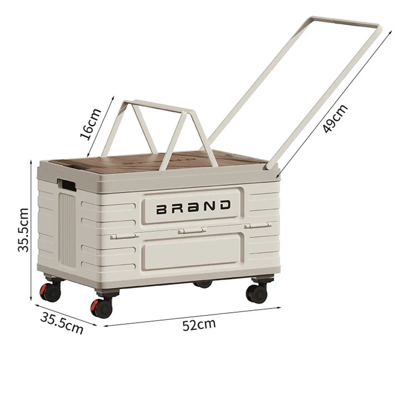 360° Rotating Foldable Storage Cart – Heavy-Duty Mobile Organizer with
