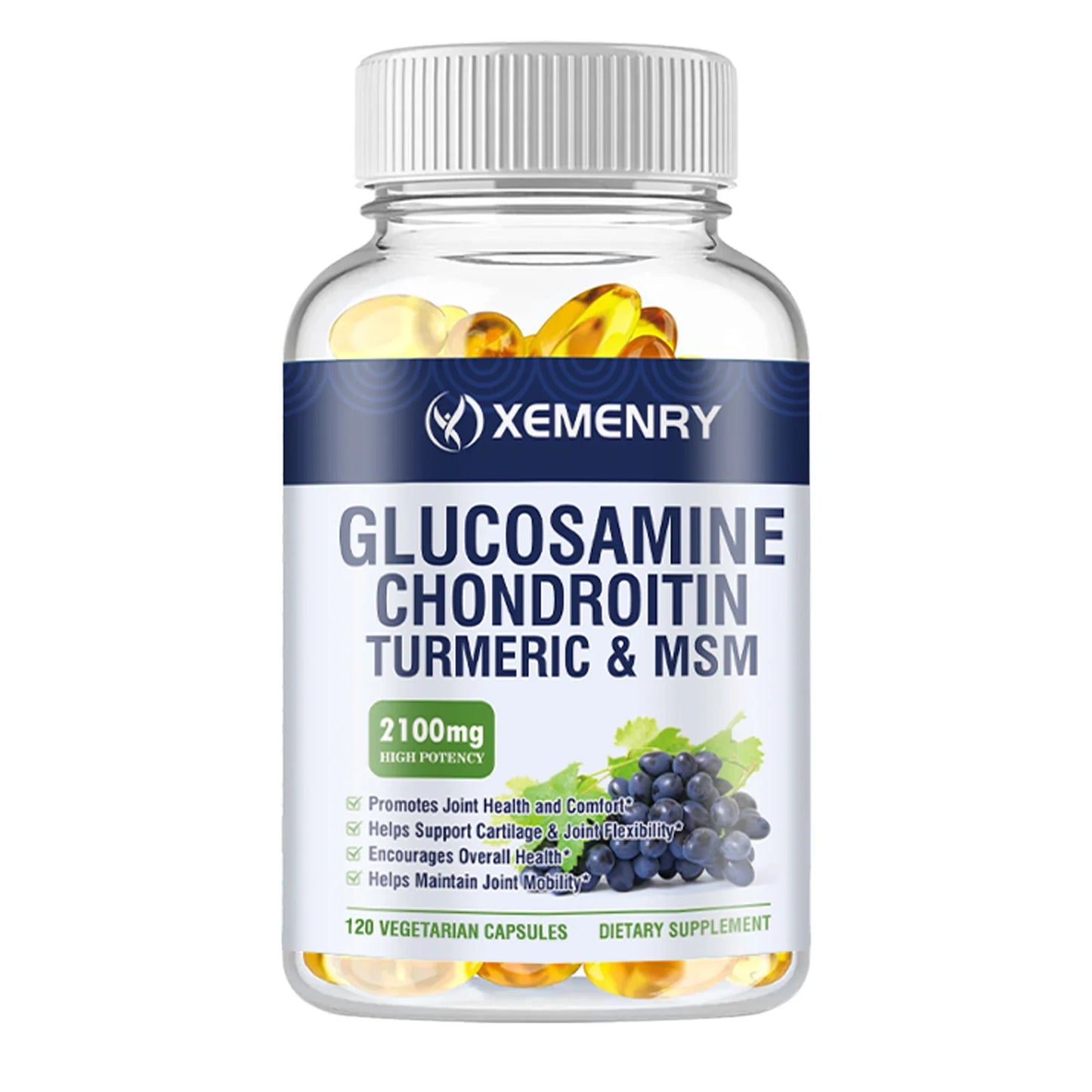 Glucosamine Chondroitin Capsules with MSM and Elderberry - Joint Health and Joint Function Support - 120 Capsules
