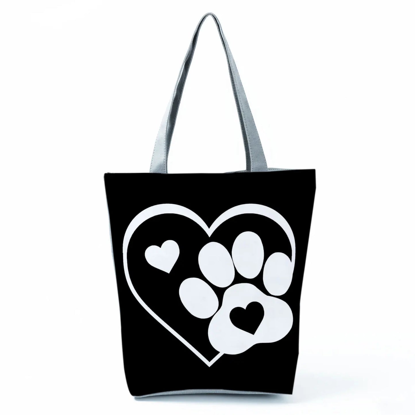 High Capacity Fashion Custom Gift Shoulder Bag Funny Shopping Bags Dog Paw Printed Beach Women's Tote Bag Eco Portable Handbags