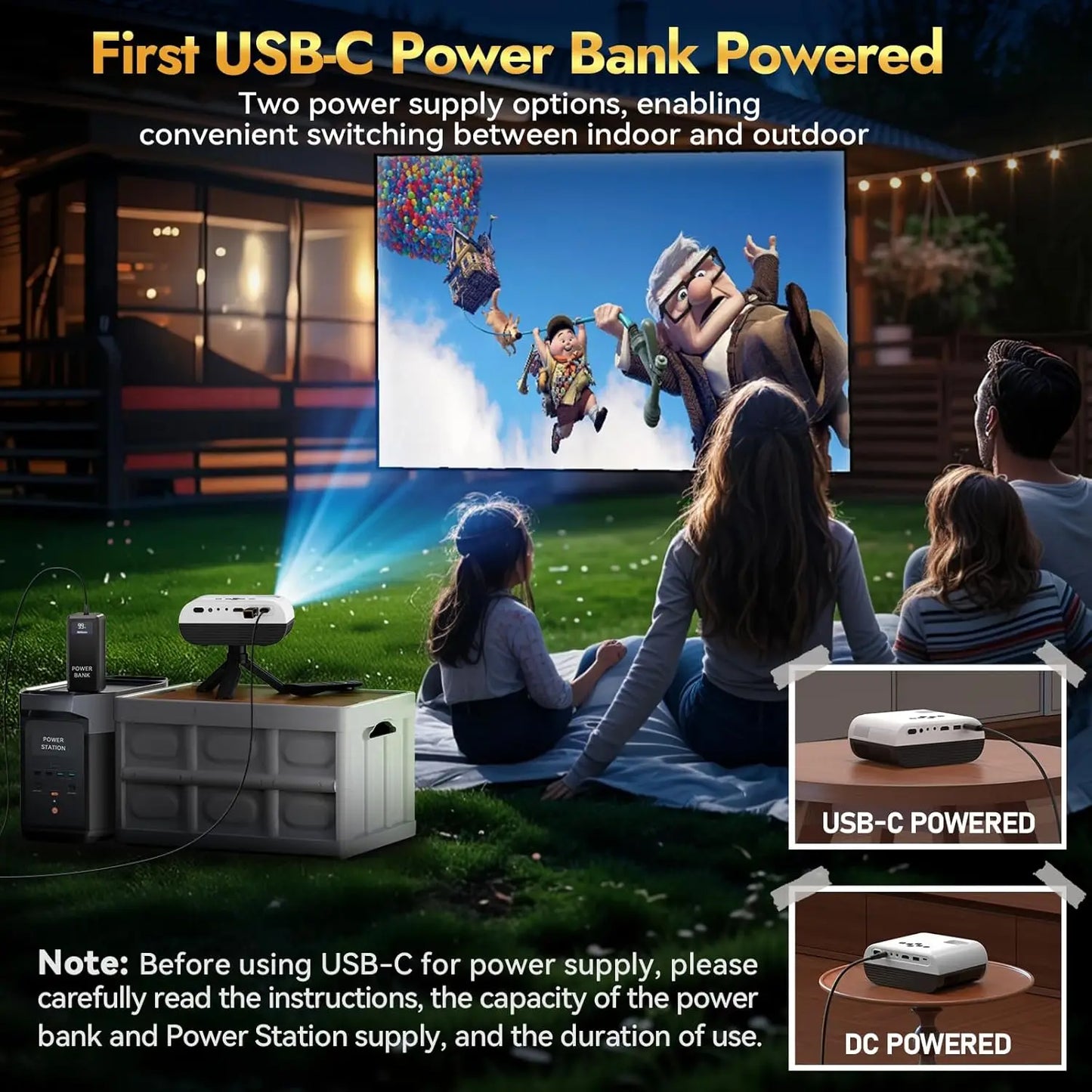 1080P Full HD Portable Projector, Bluetooth Movie Projector With Projector Screen, Compatible with TV Stick/Smartphone/HDMI/USB