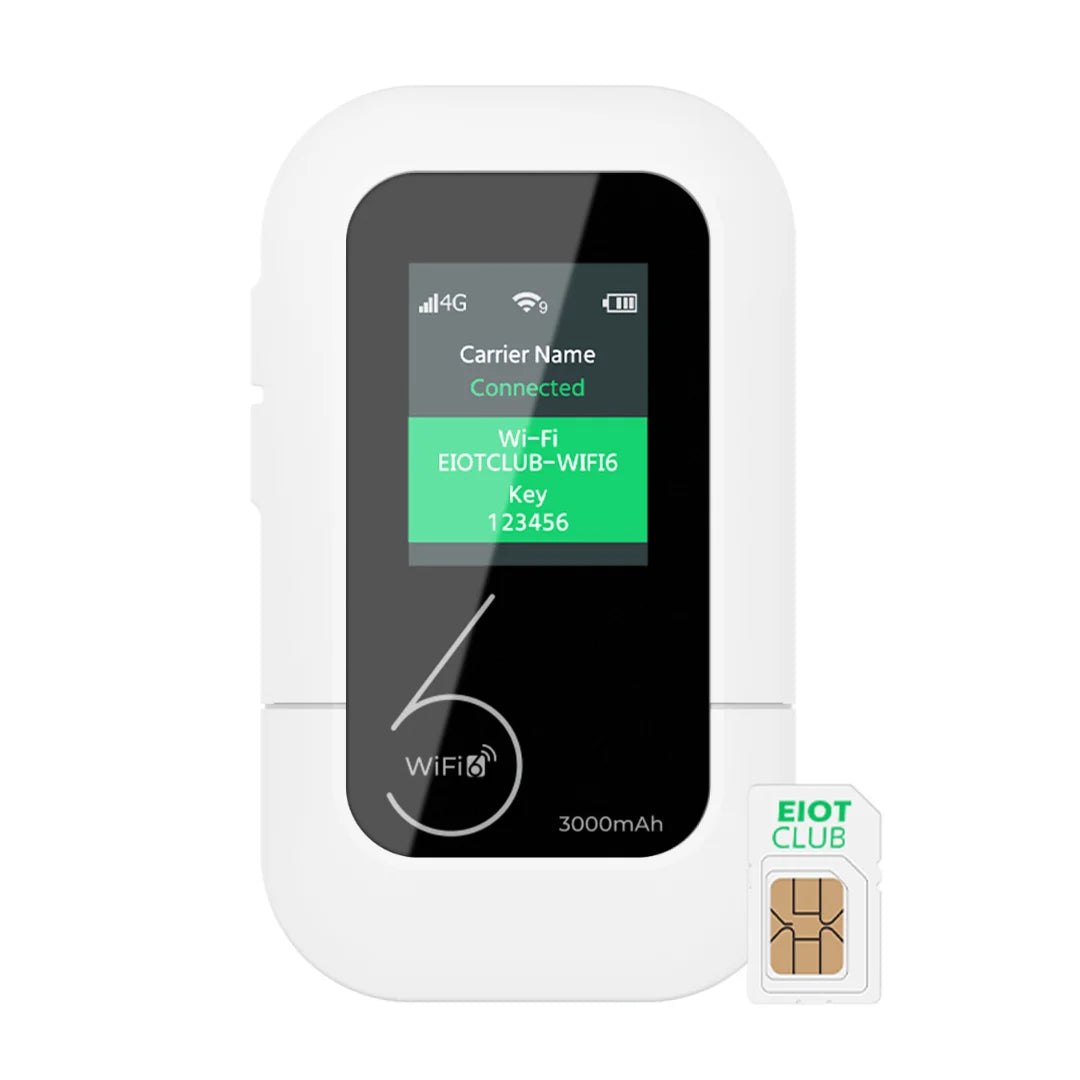 EIOTCLUB Portable WiFi Router 4G LTE Mobile Hotspot with SIM Card Slot WPA3 Secure 3000mAh Battery High-Speed Wireless Hotspot