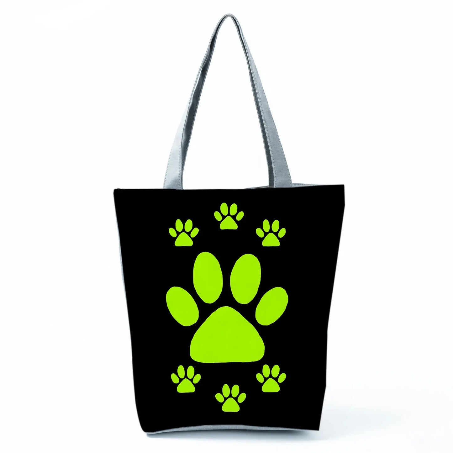 High Capacity Fashion Custom Gift Shoulder Bag Funny Shopping Bags Dog Paw Printed Beach Women's Tote Bag Eco Portable Handbags