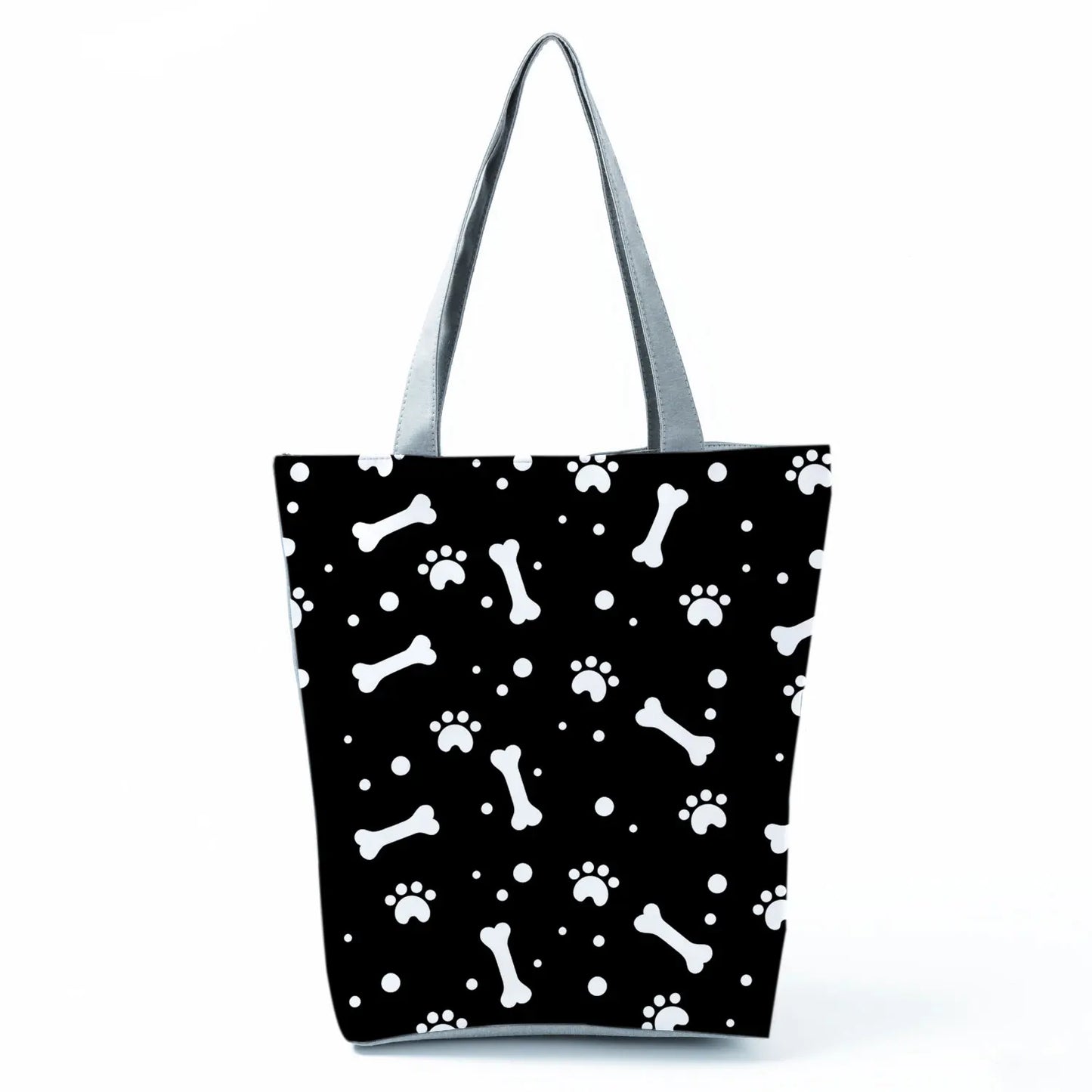 High Capacity Fashion Custom Gift Shoulder Bag Funny Shopping Bags Dog Paw Printed Beach Women's Tote Bag Eco Portable Handbags