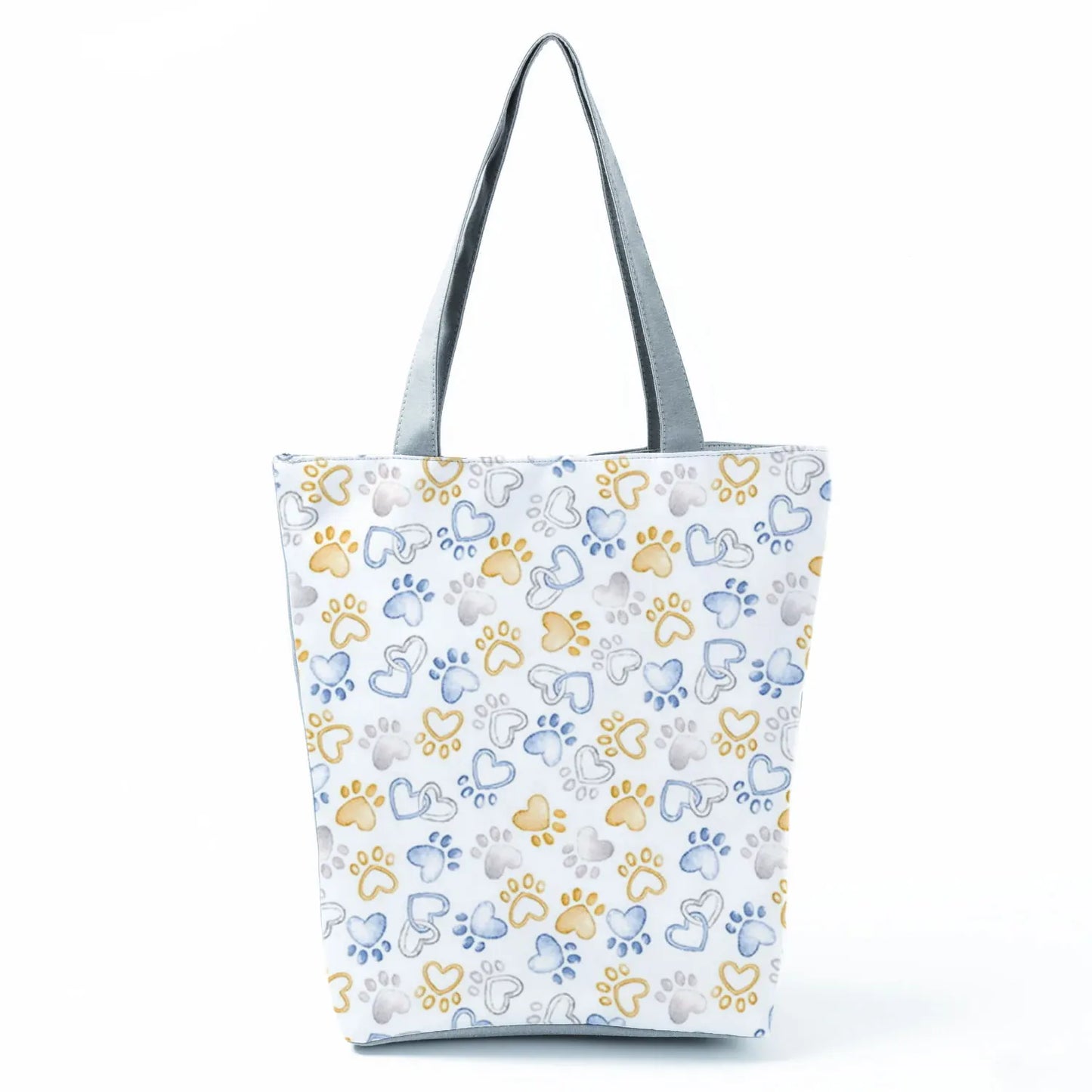 High Capacity Fashion Custom Gift Shoulder Bag Funny Shopping Bags Dog Paw Printed Beach Women's Tote Bag Eco Portable Handbags