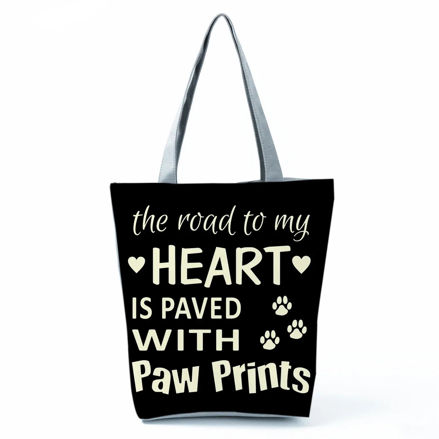 High Capacity Fashion Custom Gift Shoulder Bag Funny Shopping Bags Dog Paw Printed Beach Women's Tote Bag Eco Portable Handbags