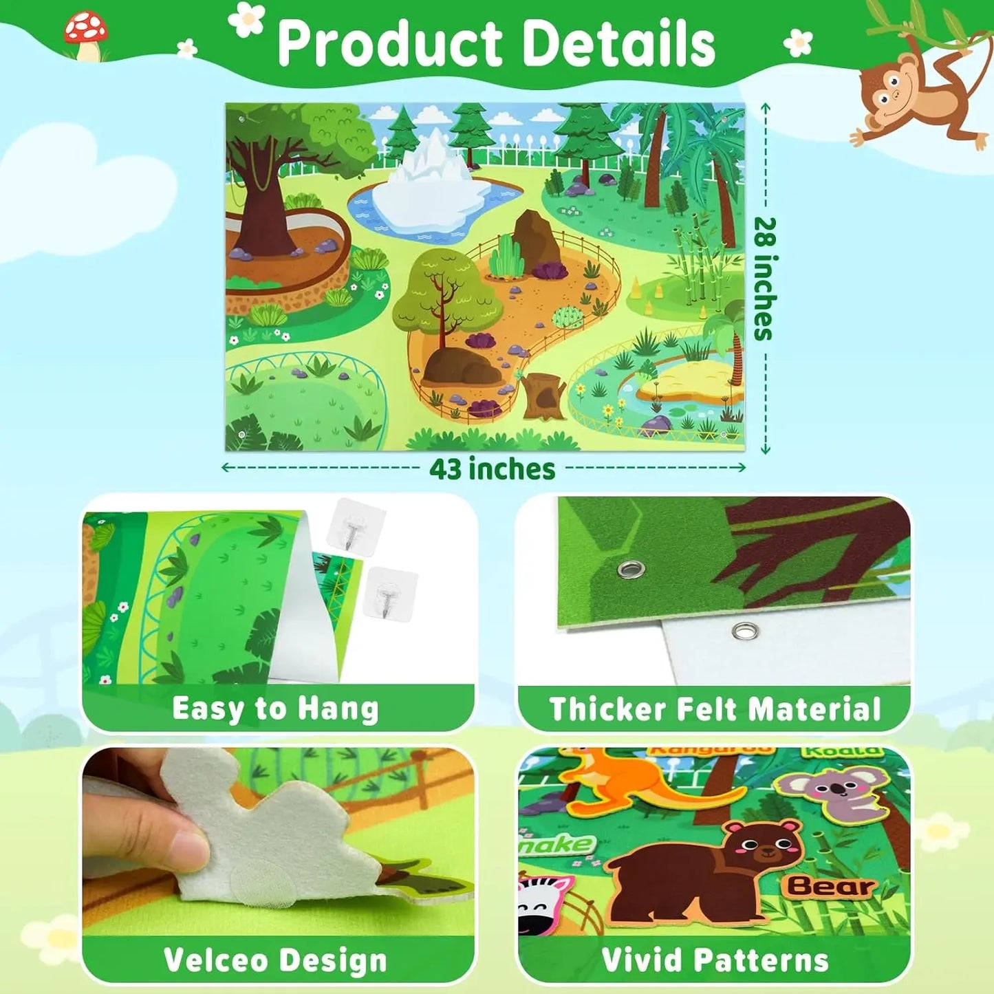 Montessori Felt Board Story Set Toys Preschool Learning Activities Board toys Outer Space Scientific Cognition Party Decorations