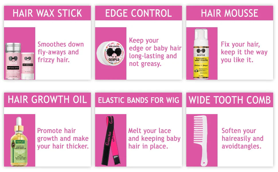 GOIPLE 2 in 1 Electric Heat Comb Hot Hair Straightener Curling Iron for Wigs and Hair Styling Tools beginner Hair Extension Kit