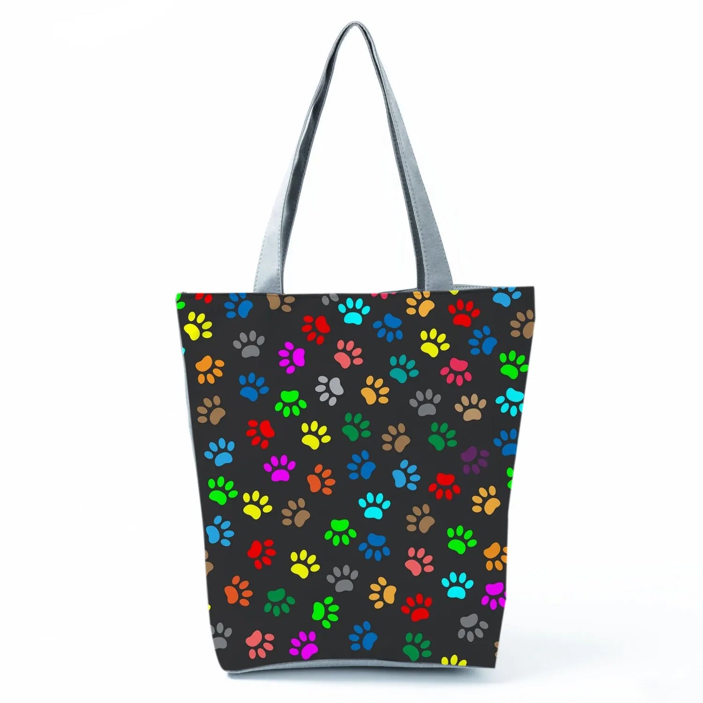 High Capacity Fashion Custom Gift Shoulder Bag Funny Shopping Bags Dog Paw Printed Beach Women's Tote Bag Eco Portable Handbags