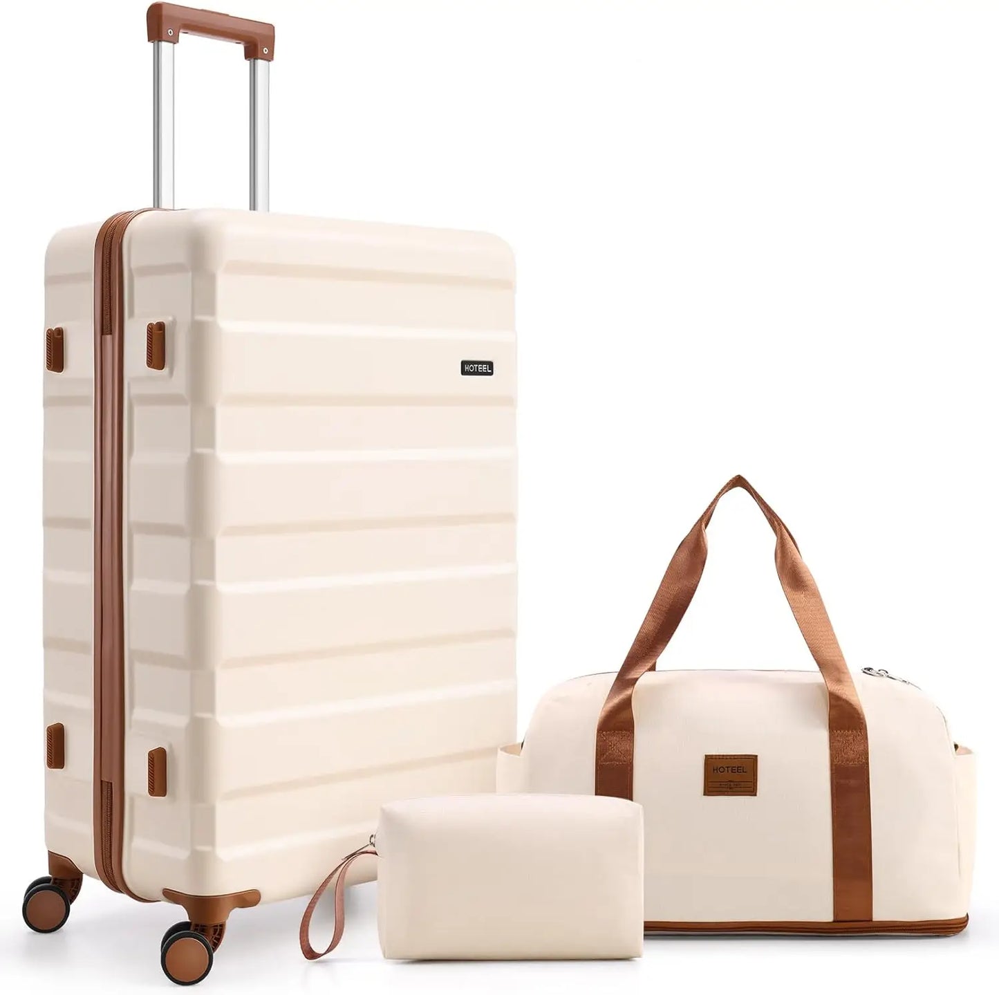 3/5pcs Carry On Luggage Set With Spinner Wheel, ABS Hard shell Suitcase With TSA Lock 20/24/28"Luggage, Toiletry Bag Duffel Bag.