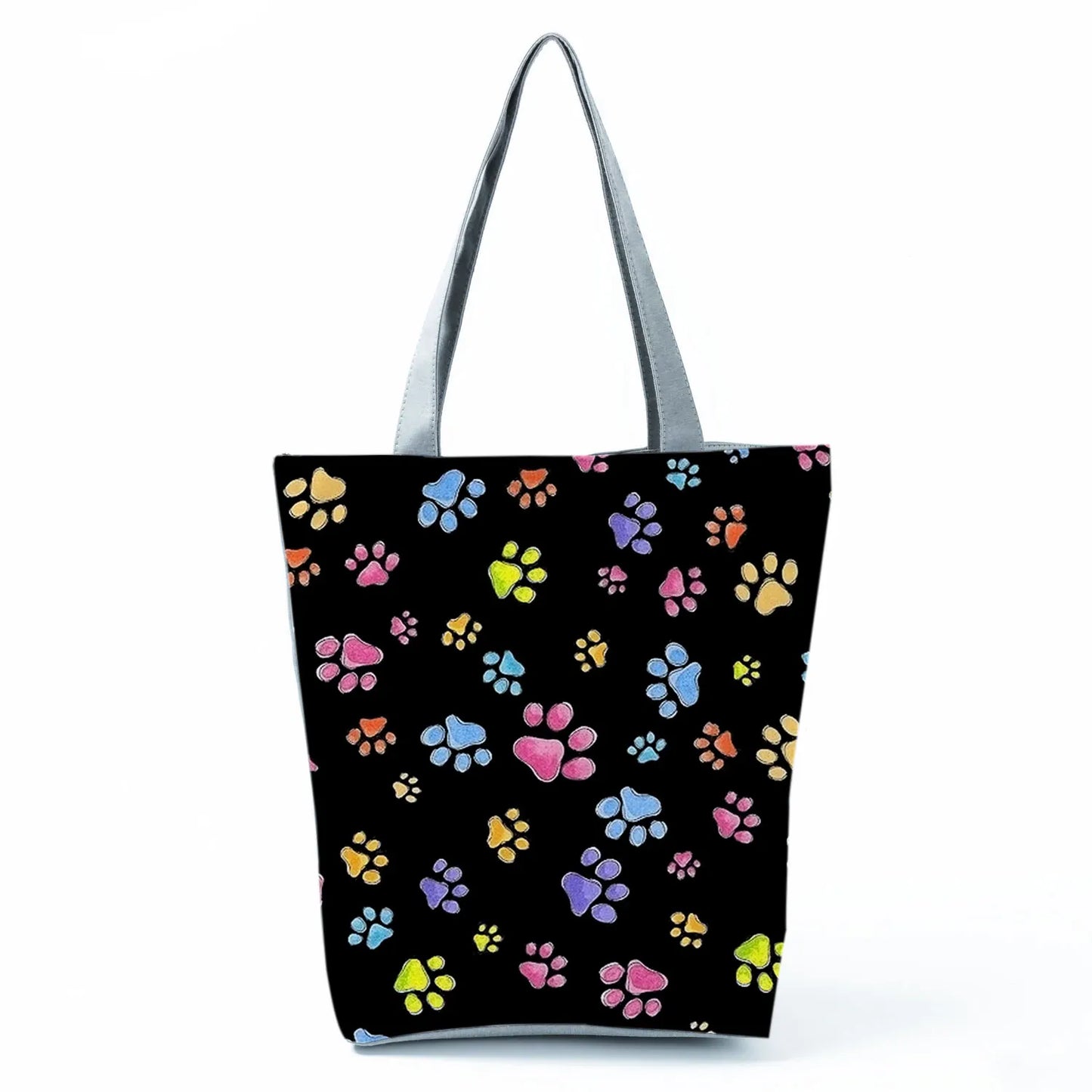 High Capacity Fashion Custom Gift Shoulder Bag Funny Shopping Bags Dog Paw Printed Beach Women's Tote Bag Eco Portable Handbags