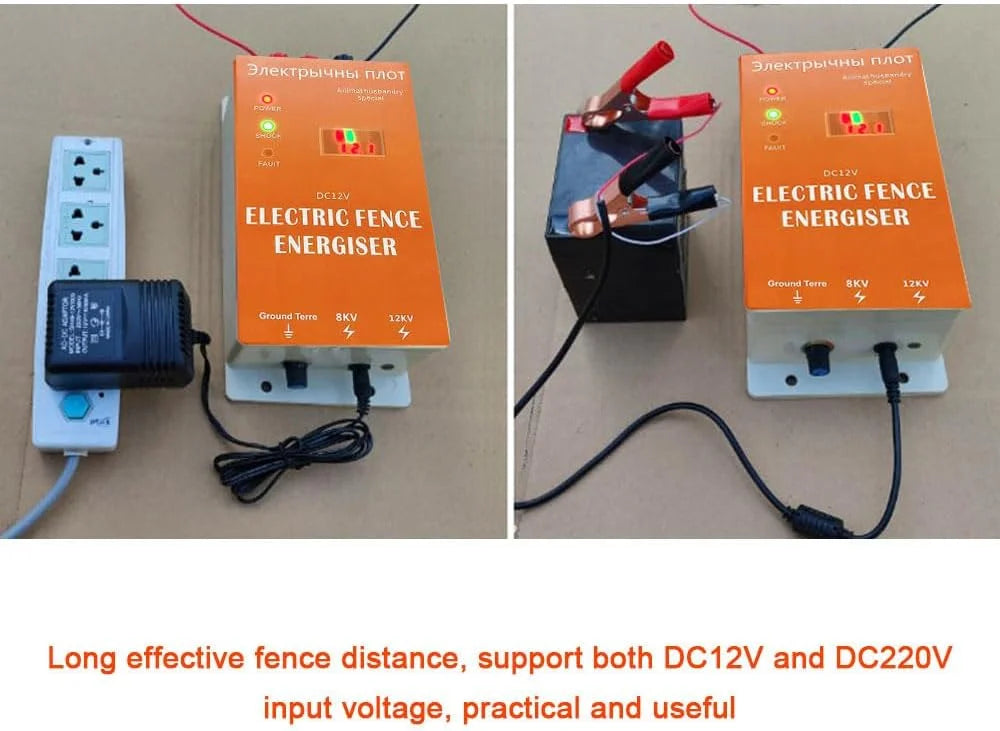 Animal electronic fence energizer 2J electric fence pulser pasture energy controller with alarm