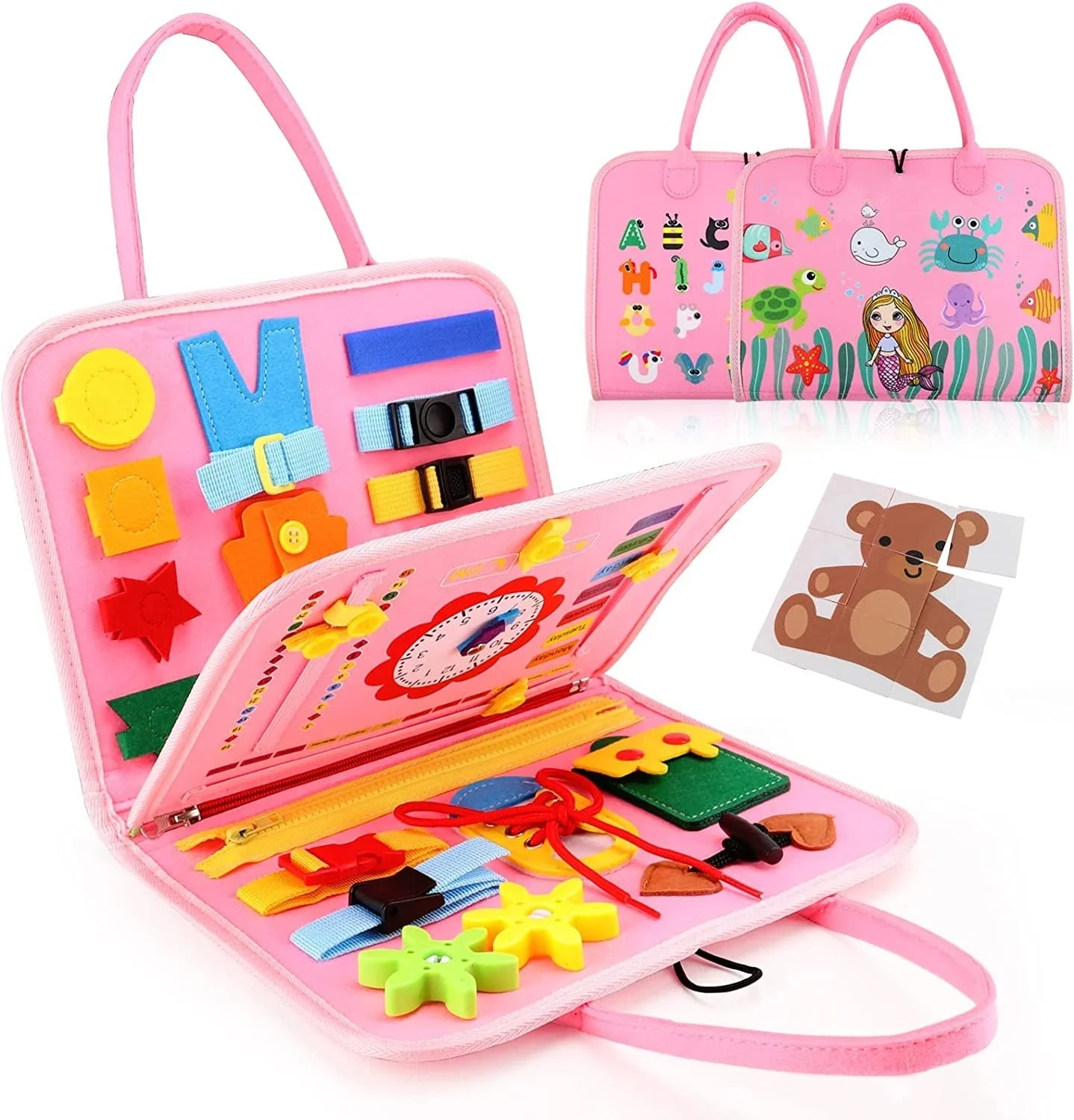 Montessori Sensory Toys Busy Board for Toddlers Promoting Motor Educational Activity Life Skills Learning for Kids With Autism