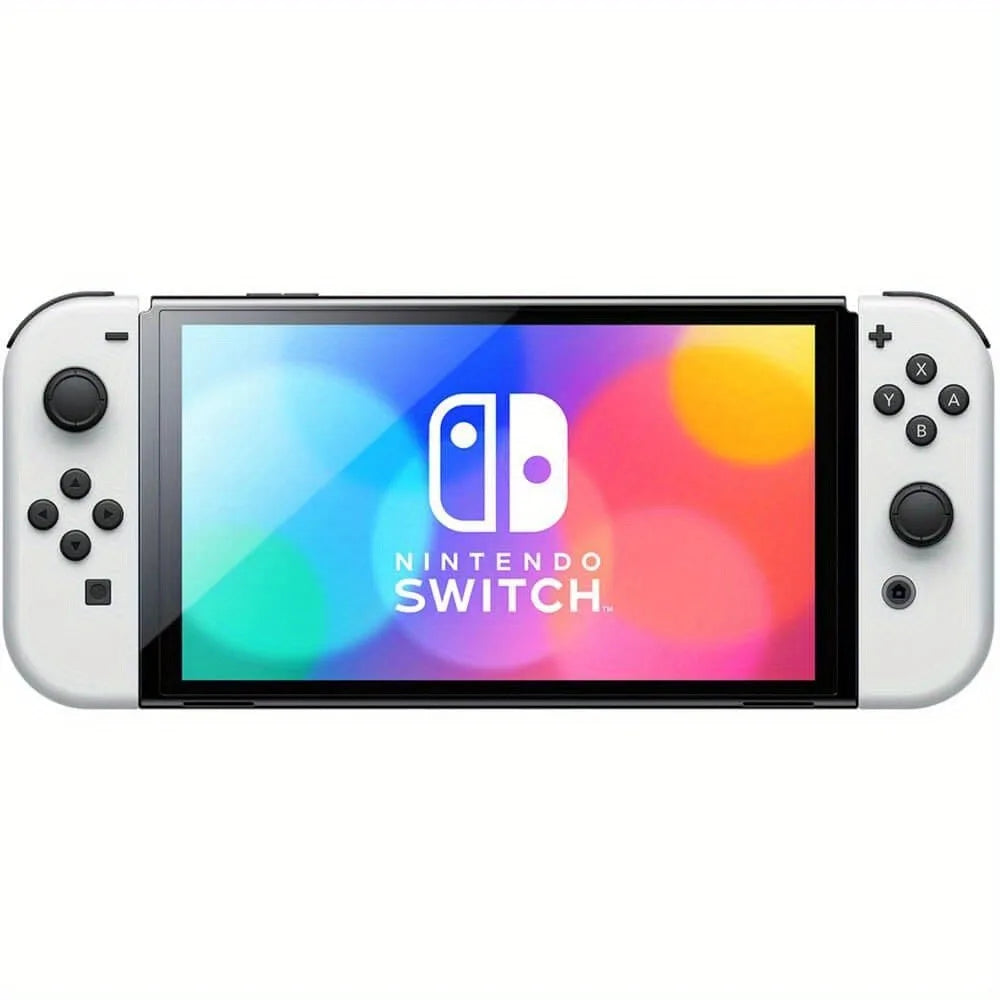 Nintendo Switch OLED Console Bundle with Mario Kart 8 Deluxe Game, White Joy-Con Controllers and Hybrid Gaming System
