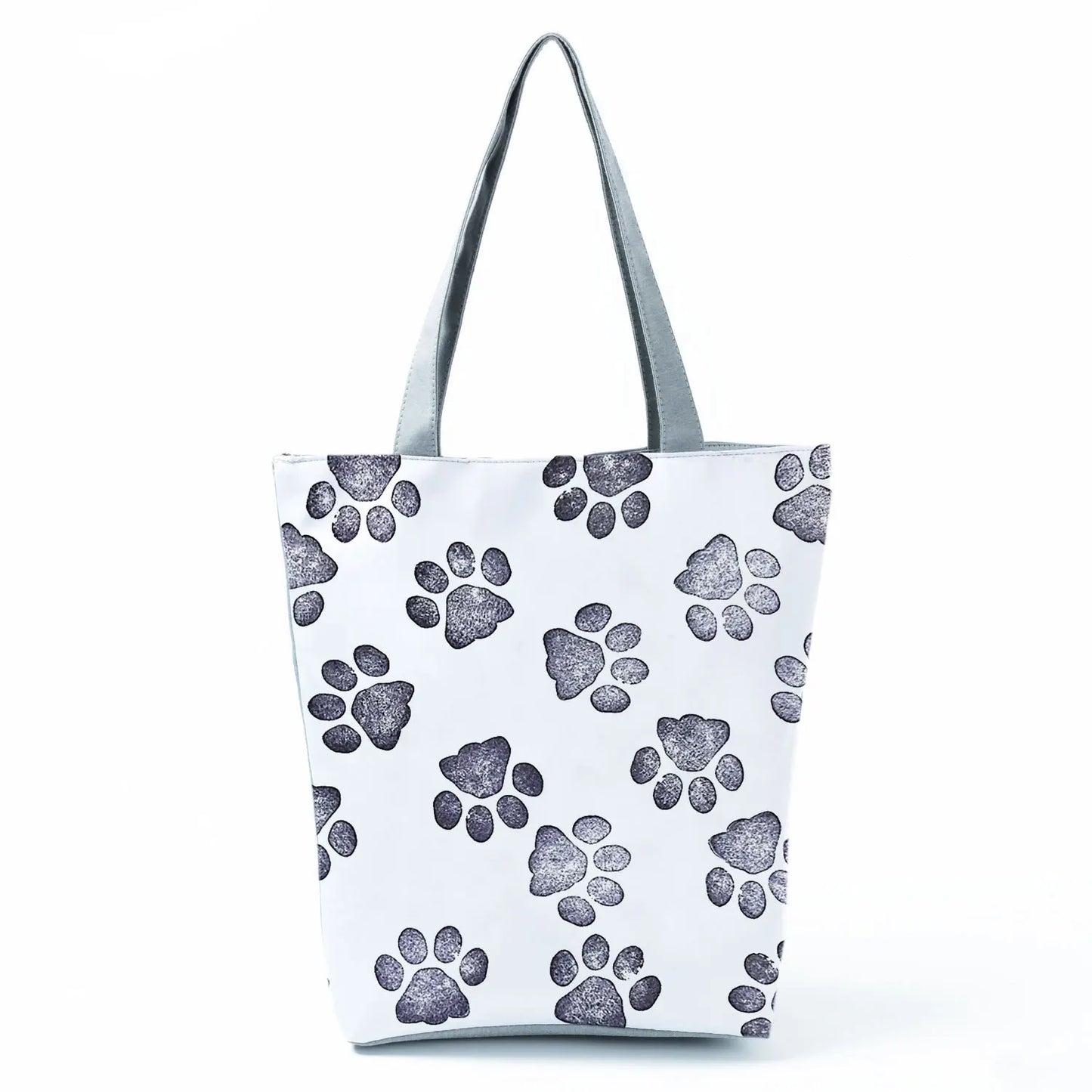 High Capacity Fashion Custom Gift Shoulder Bag Funny Shopping Bags Dog Paw Printed Beach Women's Tote Bag Eco Portable Handbags