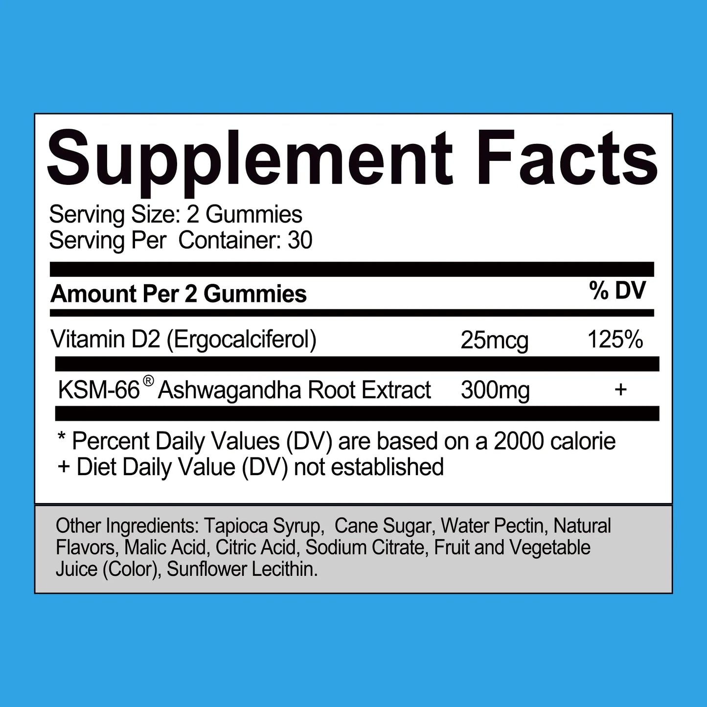 Ashwagandha Gummies - Relieve Stress and Mood, Help The Brain Improve Memory, and Improve Sleep Health - 60 Gummies