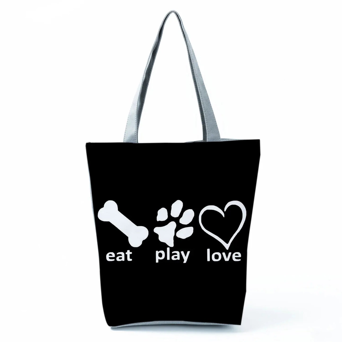 High Capacity Fashion Custom Gift Shoulder Bag Funny Shopping Bags Dog Paw Printed Beach Women's Tote Bag Eco Portable Handbags
