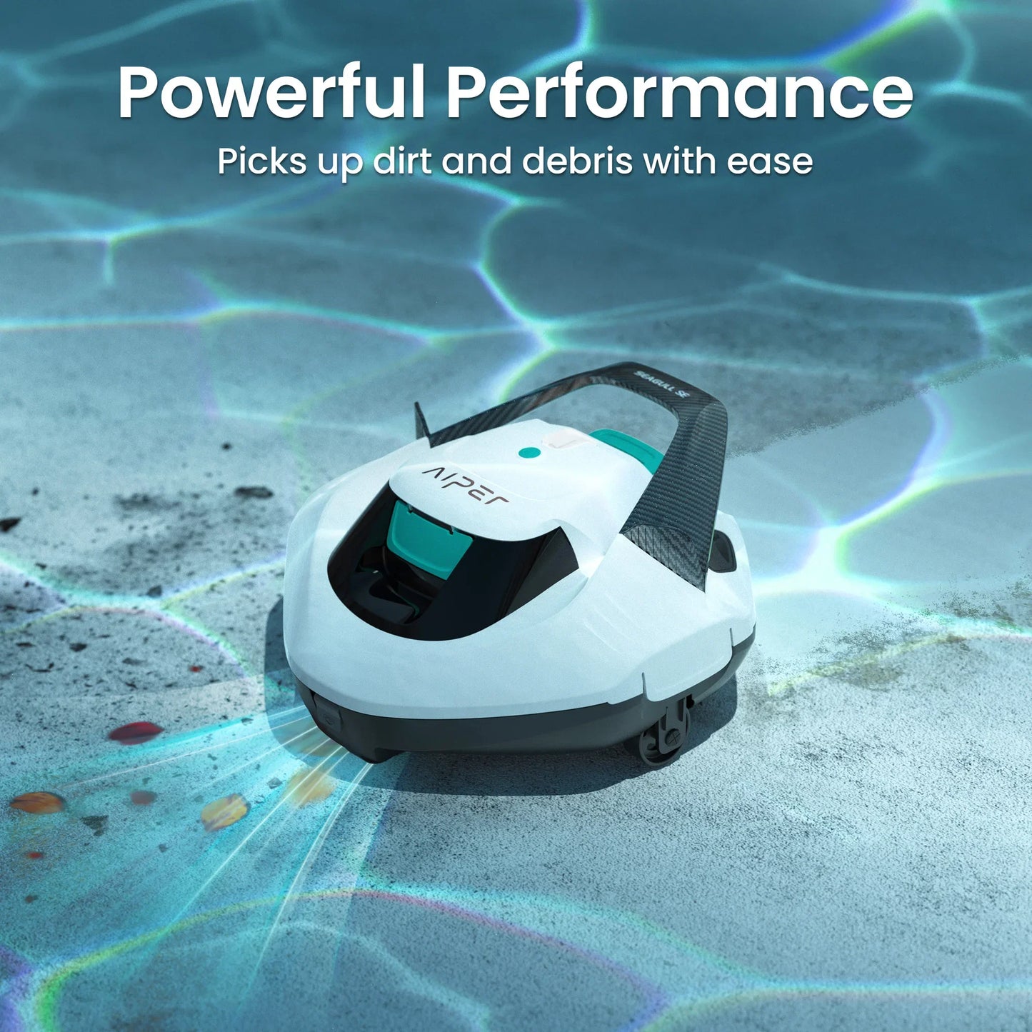 AIPER Seagull SE 2026 Cordless Robotic Pool Vacuum with 1320GPH Strong Suction, Lasts 90 Mins Runtime, LED Indicator,Pool Vacuum for Above-Ground Pool up to 40 Feet,Refurbished