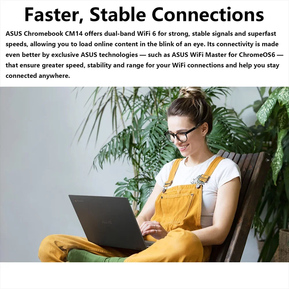 ASUS Chromebook CM1402 14" FHD Laptop,MediaTek Kompanio 520,4GB RAM,Up to 320GB Storage(64GB eMMC+256GB Micro SD),Chrome OS
