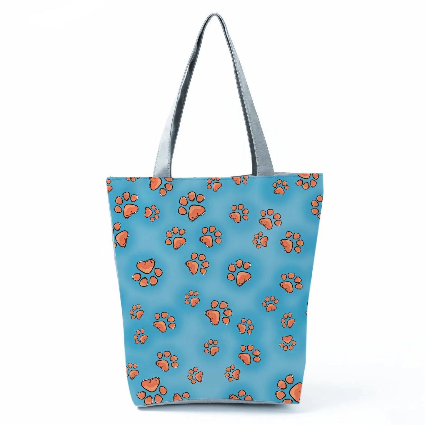High Capacity Fashion Custom Gift Shoulder Bag Funny Shopping Bags Dog Paw Printed Beach Women's Tote Bag Eco Portable Handbags