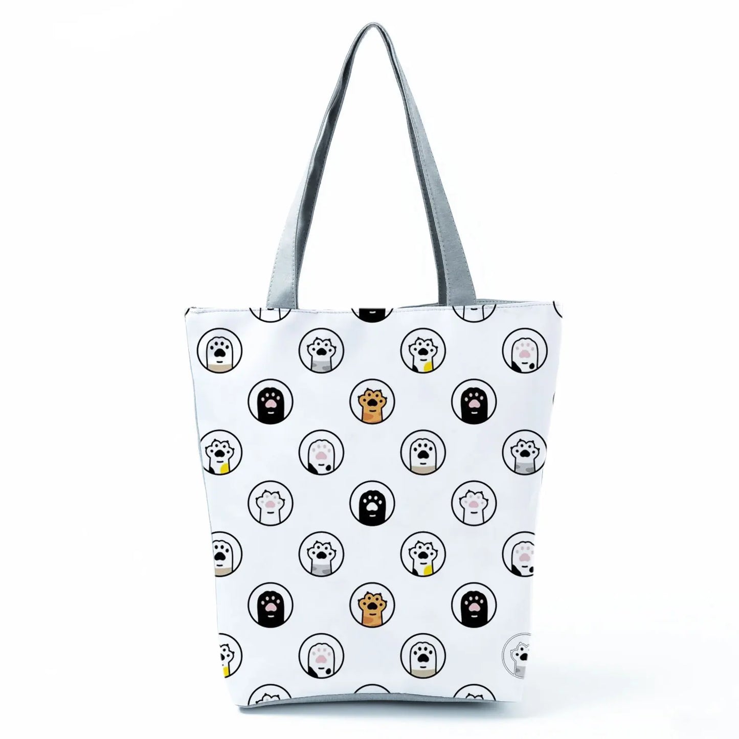 High Capacity Fashion Custom Gift Shoulder Bag Funny Shopping Bags Dog Paw Printed Beach Women's Tote Bag Eco Portable Handbags
