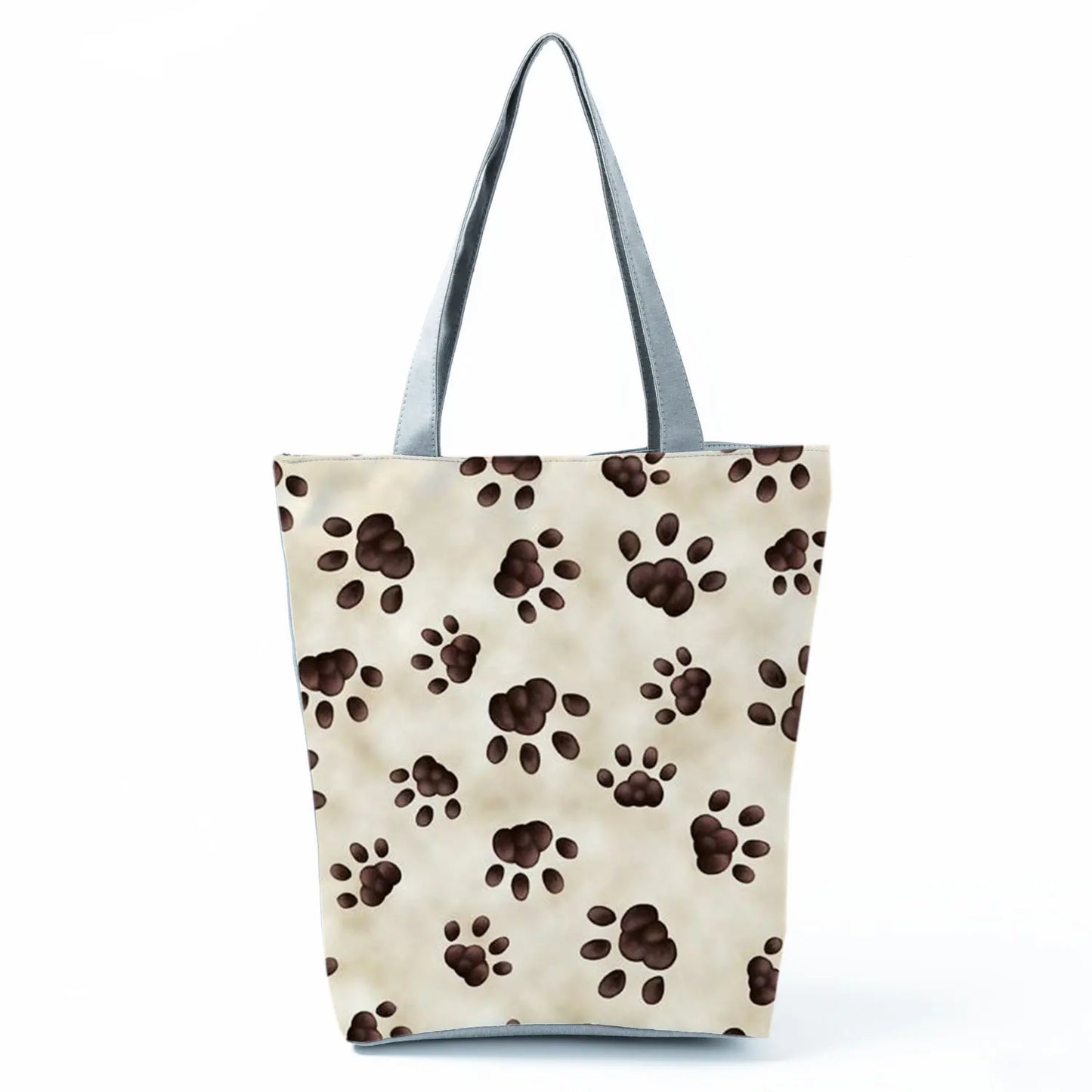 High Capacity Fashion Custom Gift Shoulder Bag Funny Shopping Bags Dog Paw Printed Beach Women's Tote Bag Eco Portable Handbags