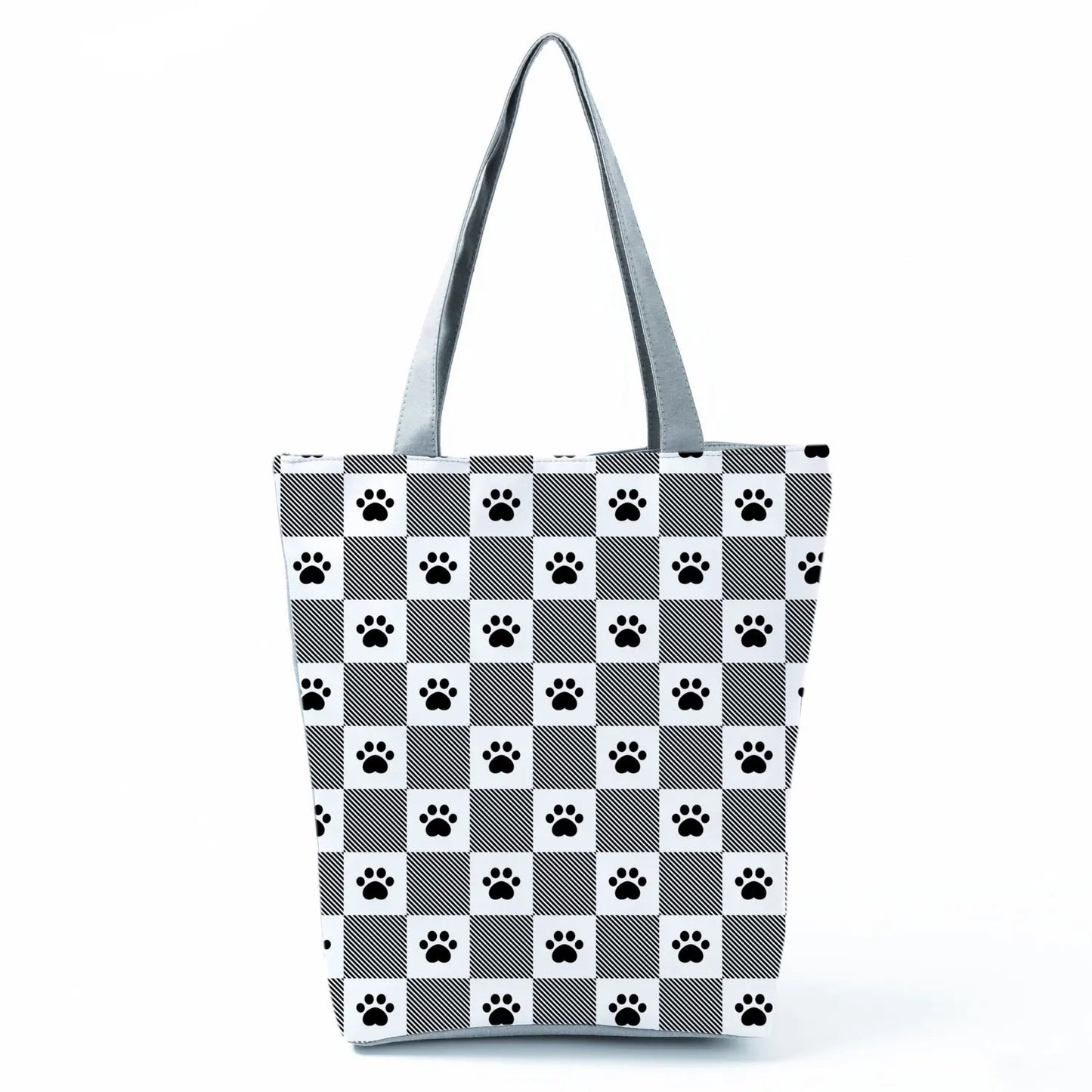 High Capacity Fashion Custom Gift Shoulder Bag Funny Shopping Bags Dog Paw Printed Beach Women's Tote Bag Eco Portable Handbags