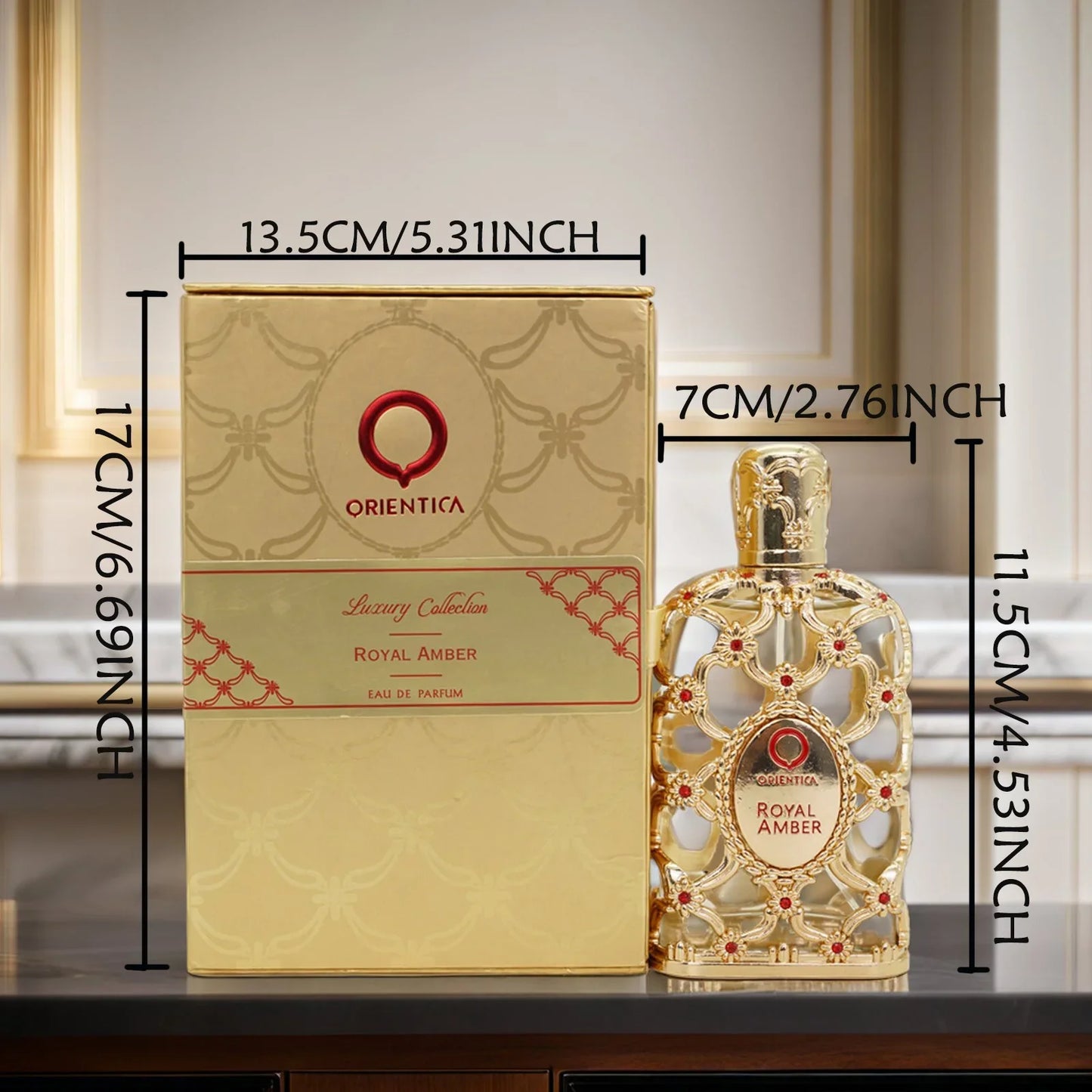 Orientica Royal Amber For Women Eua De Pafume Long-Lasting Floral Scent Perfume Ideal Christmas Gift  - 2.7 OZ Multiple Volume