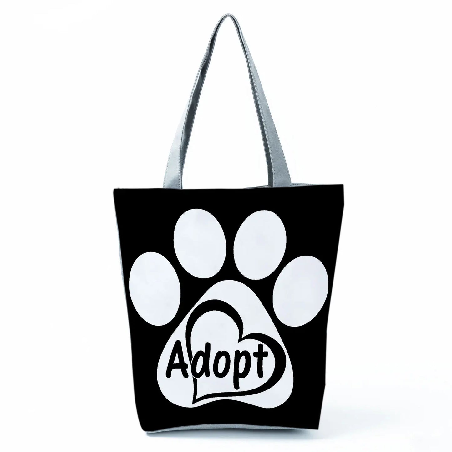 High Capacity Fashion Custom Gift Shoulder Bag Funny Shopping Bags Dog Paw Printed Beach Women's Tote Bag Eco Portable Handbags