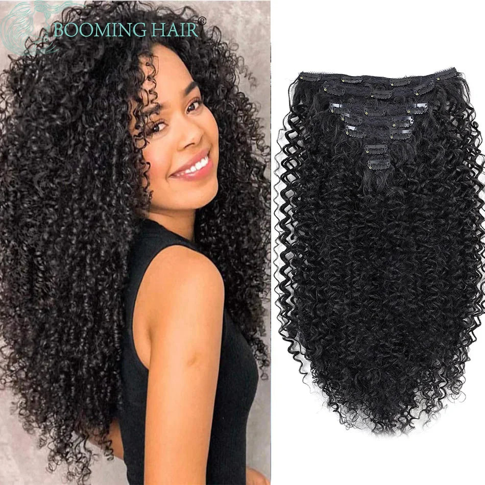 Synthetic Extensions Curly Hair Extensions Clip in 26Inch Kinky Curly Fake Hair Pieces  For Women  And daily wear Or Cosplay