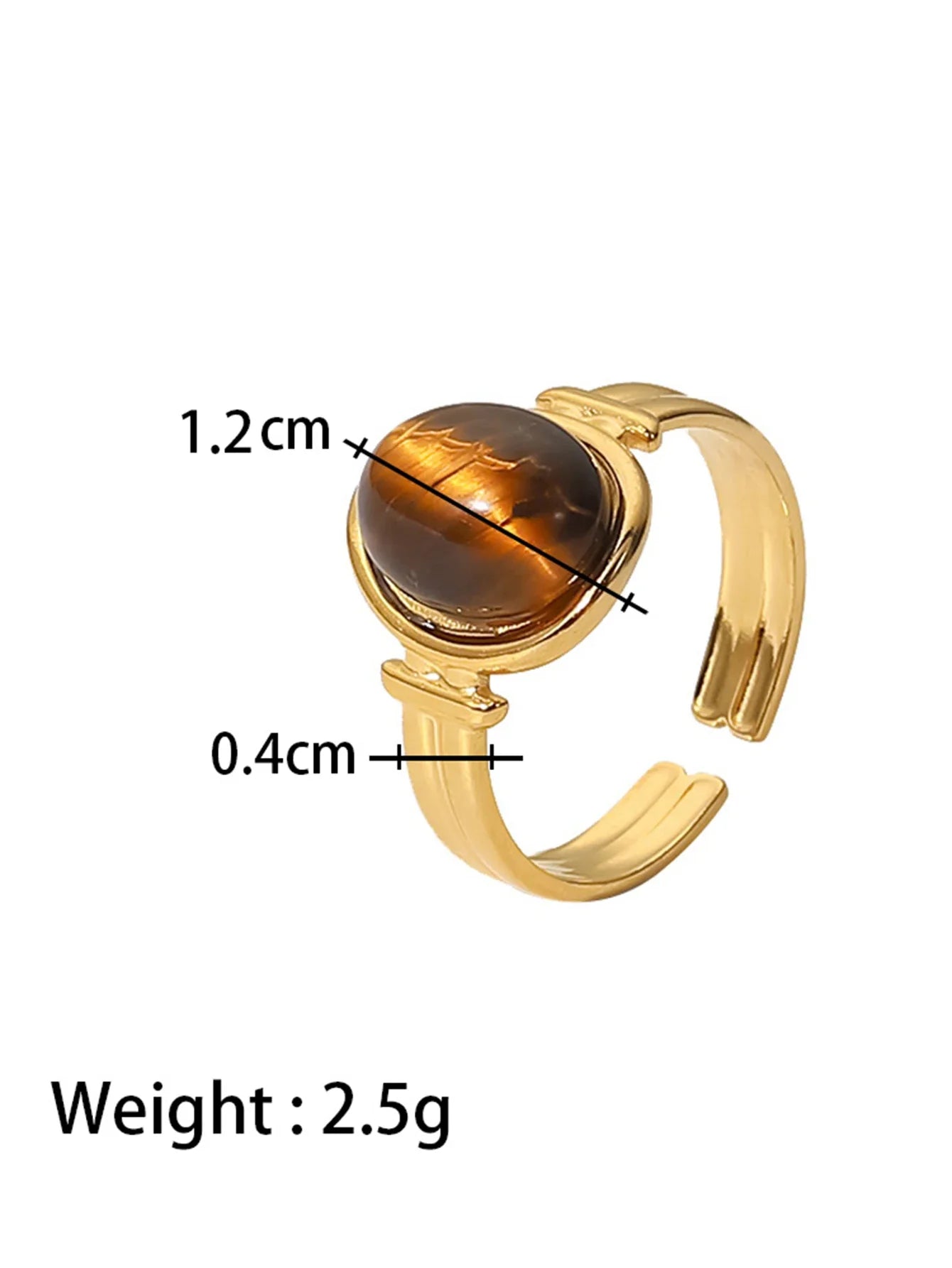 Uworld Stainless Steel Reiki Healing Stone Natural Amethysts Agates Open Ring Waterproof Fashion Party anillos para hombres