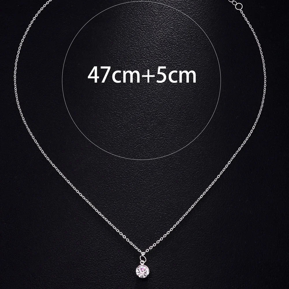 Stonefans Fashion Large Round Rhinestone Necklace Thin Chain for Women Simple Clavicle Necklace Choker Jewelry Accessories
