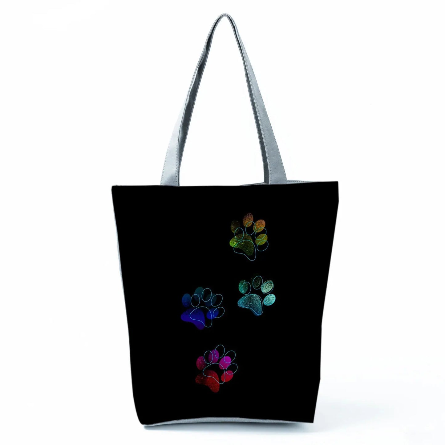 High Capacity Fashion Custom Gift Shoulder Bag Funny Shopping Bags Dog Paw Printed Beach Women's Tote Bag Eco Portable Handbags